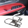 ABS Carbon Fiber For Alfa Romeo Stelvio 2017-2020 Window Lift Button Frame Cover Sticker Car Accessories For Left Hand Drive