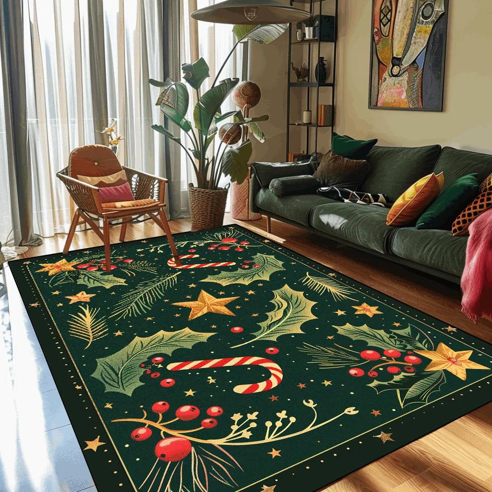 Frohe Weihnachten Willkommen Fußmatten Weihnachten Innen Heimdeko Großer Teppich Küchenmatte Kundenspezifische Teppiche für Wohnzimmer Schlafzimmer Bodenteppiche