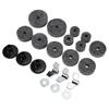 21Pcs Cymbal Replacement Accessories Felts Sleeves Wing Nuts Washers for Hi Hat Clutch CupGrey
