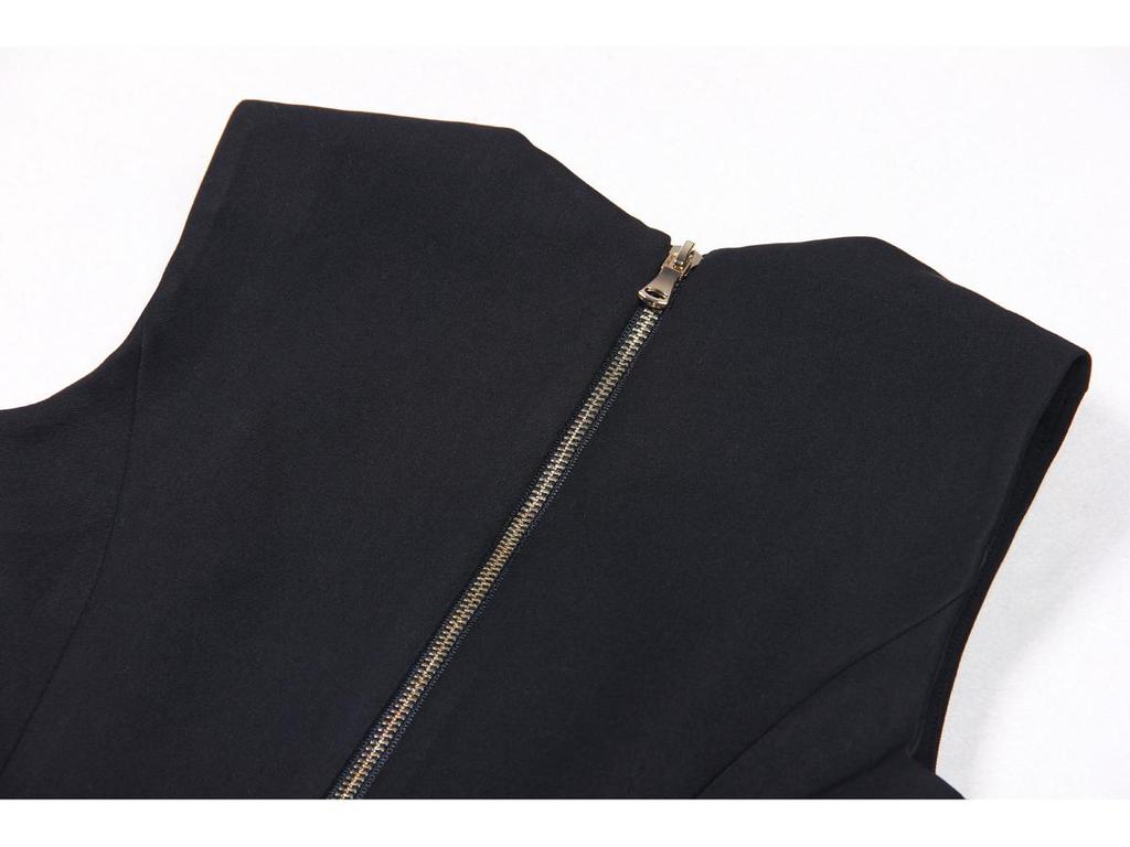 Verfügbar Sommer 2025: Elegantes tailliertes ärmelloses Damen-Anzugkleid