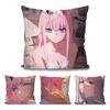 Zero Two Animation DARLING In The FRANXX Kissenbezug Quadratisches Kissen Schlafzimmer Sofa Freizeit Komfort Auto Wohnzimmer Heimdekoration 40X40