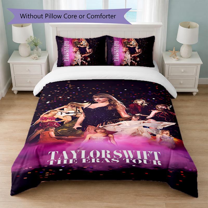 Set Copripiumino 3 Pezzi Stampa Taylor Swift 1 Copripiumino e 2 Federe Biancheria da Letto Morbida per Camera da Letto Domestica