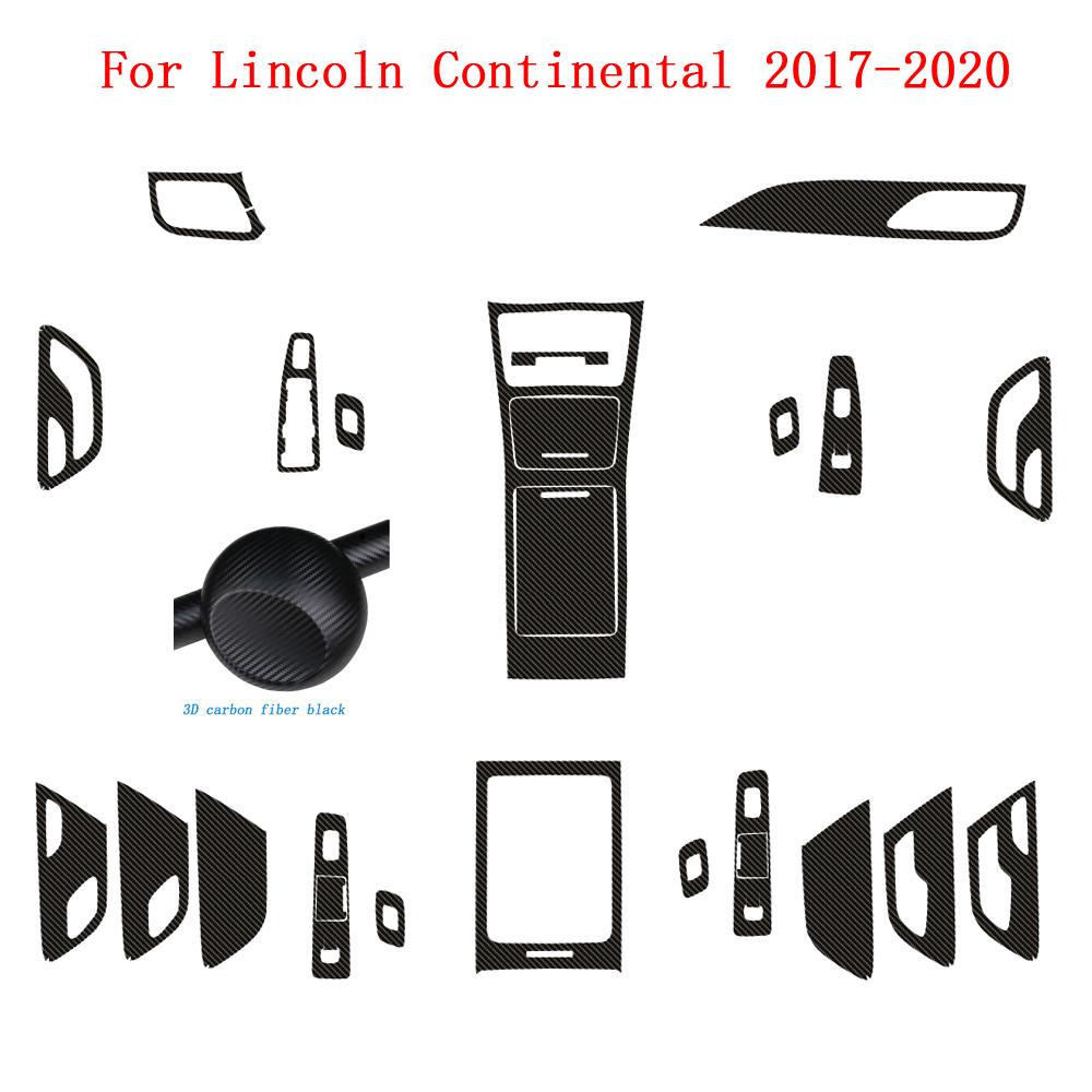 Car-Styling Carbon Fiber Car Interior Center Console Color Change Molding Sticker Decals For Lincoln Continental 2017-