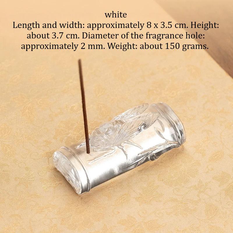 Ancient Craft Colored Glaze Incense Holder Cicada Aroma Base Household Tea Space Transparent Craft Decor Ornament Household