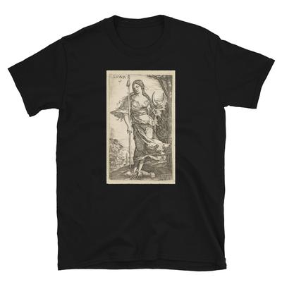 Luna, Classic Art, Moon Worship, The Goddess Diana, Printed Unisex T-Shirt