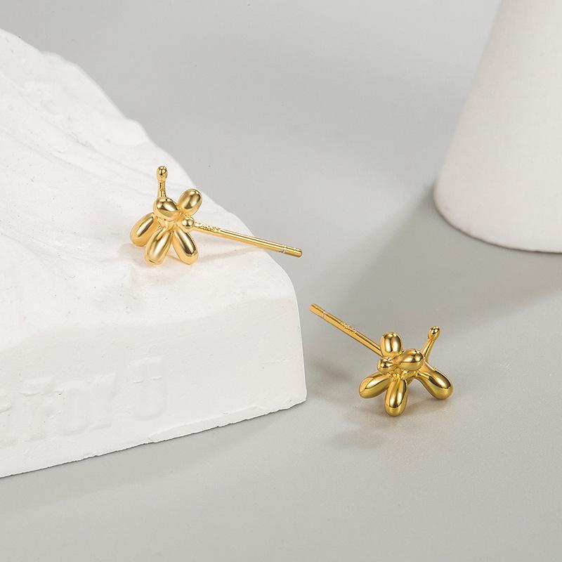 Balloon Dog Sterling Silver Stud Earrings - Trendy, Cool, and Sweet Japanese/Korean Style for Women 2022