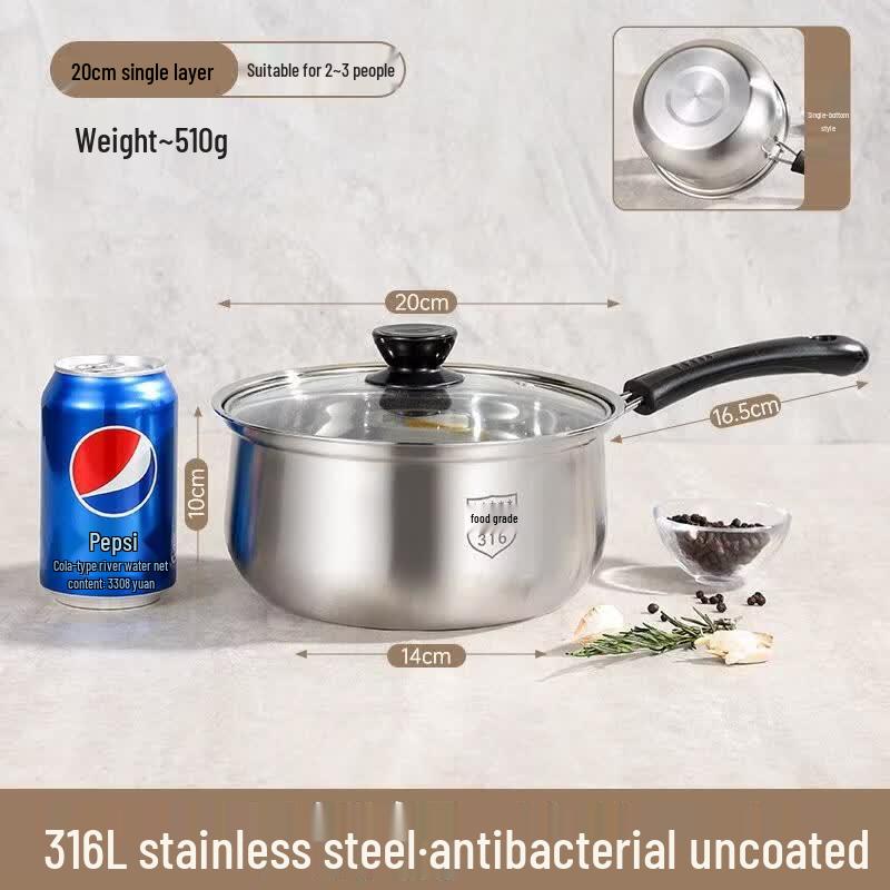 

HANDUNYOU 316L Stainless Steel Milk & Soup Pot