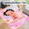 Custom Text Betty Boop Pattern Floor Rug Soft Indoor Carpet Mat Living Room Bedroom