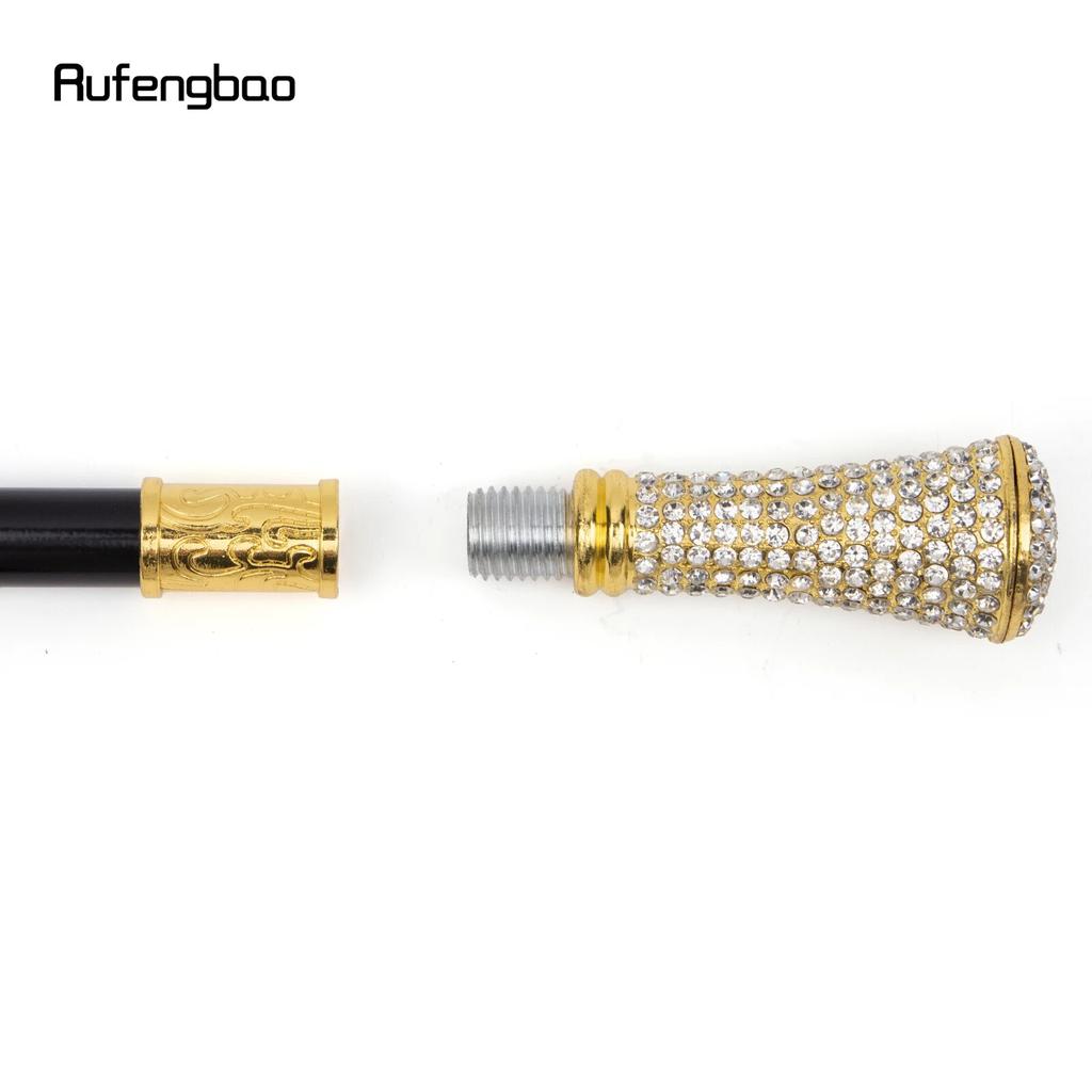 White Artificial Diamond Walking Cane Fashion Decorative Walking Stick Gentleman Elegant Cosplay Cane Crosier 92.5cm