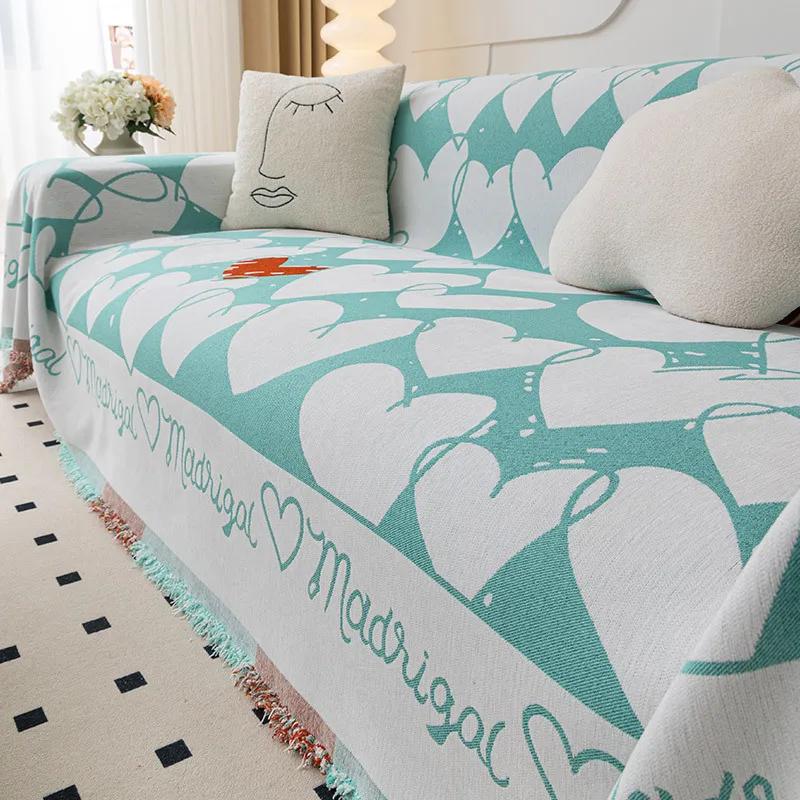 Sofa Cover Cloth Towel Anti Cat Scratch All-season Universal Jacquard Anti Slip Cushion Backrest Armrest Multifunctional Blanket