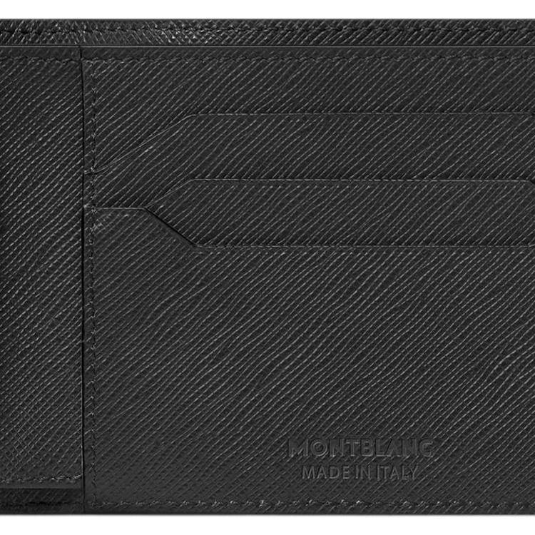 Montblanc Brand Print Solid Color Six Card Slot Leather Wallet Men Wallet Black 130315