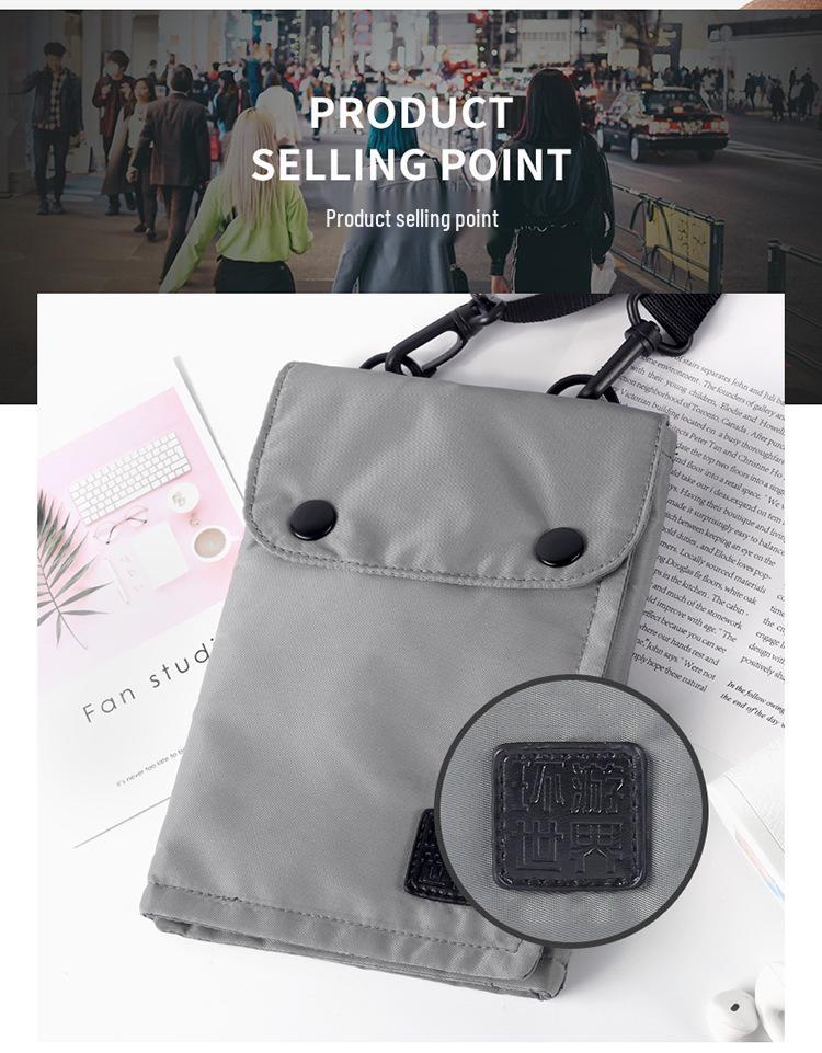 Weiqiang Waterproof Travel Document & Passport Holder, Neck-Hanging Nylon Pouch for Coins/Phone