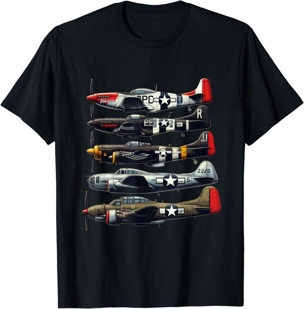 NEW LIMITED WW2 Warplanes B-17 P51 Mustang F4U Corsair P40 Warhawk T-Shirts Unisex T-Shirt
