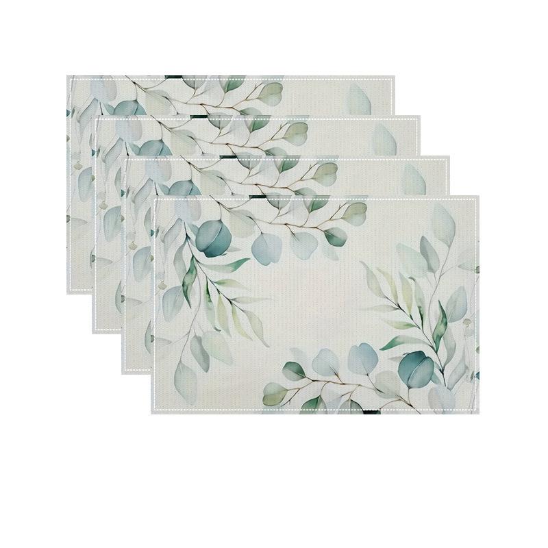 Christmas Linen Table Mats: Festive Print, Stain-Proof & Heat-Resistant