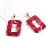 Women Fashion Resin Square Earrings Girl Party Earings Geometric Shape Long Earring