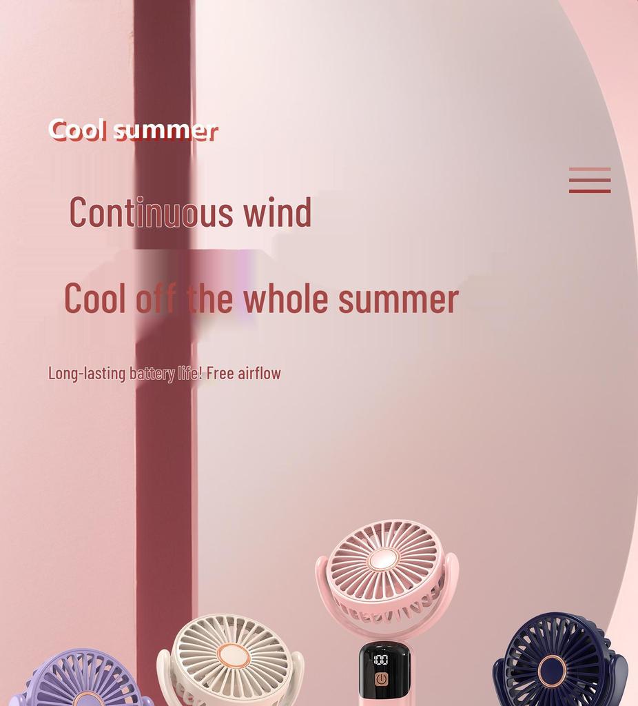 Portable USB Handheld Mini Oscillating Fan for Students and Dorms