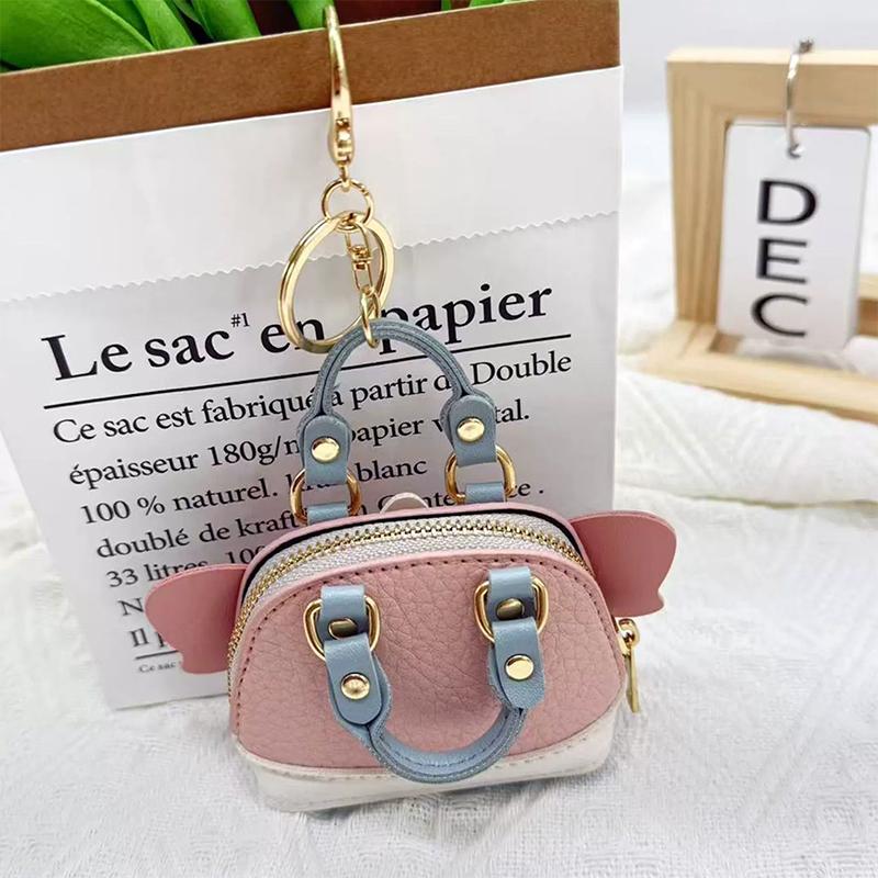 Mini Lychee Patroon Olifant Portemonneetje Oortelefoon Tasje Sleutelhanger Creatief Schattig Tas Hanger Kan Andere Kleine Items Bevatten