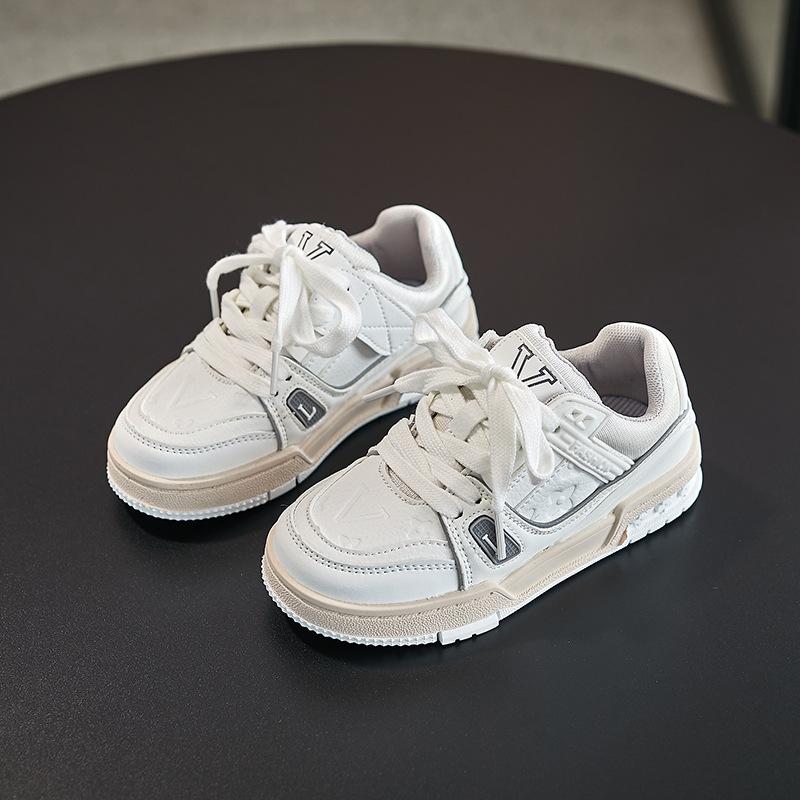 Children's little white shoes 2025 spring season classmates girls soft-soled low-top board shoes boys casual shoes student shoes non-slip