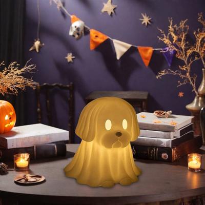 Yousheng Dog Ghost Lamp Halloween Dachshund Ghost Night Light Desktop LED Puppy Decoration Mantel Bedside Ghost Light Gift for Dog Lovers