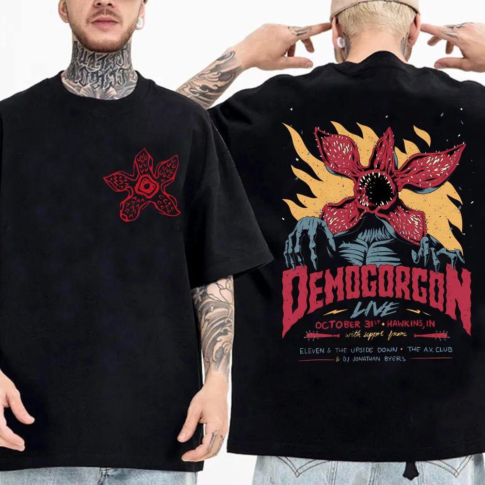 

Men Women Cannibal Flower Monster Print Top Eddie Munson The Demogorgon T Shirt Fashion High Street High Quality Cotton Tshirts S