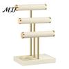 T-shaped Jewelry Holder 3 Tier Velvet Organizer, for Bracelet, Multi-purpose Storage Rack Necklaces Rings, & Earrings, Stand with Tray Non-slip