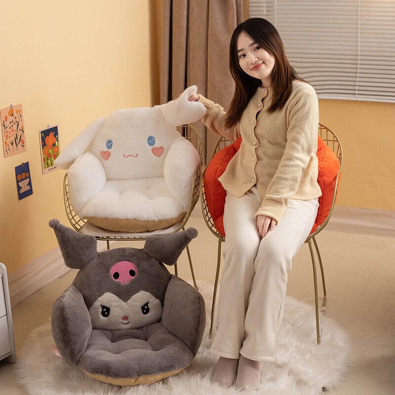Cartoon Unicorn Half-Wrapped Seat Cushion Back Support Cushion Non-Slip Office Chair Pad Cute Animal Lumbar Pillow Gift