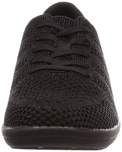 Asahi Women's L517 Comfort Lace-Up Stretch Knit Shoes, Black, Size 23cm, 3E