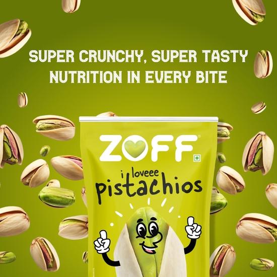 Zoff Pistachios Shelled | Pista Nuts Super Crunchy & Delicious Healthy Snack, Vitamins & Minerals Rich, Hygienically Packed | 250 Gm