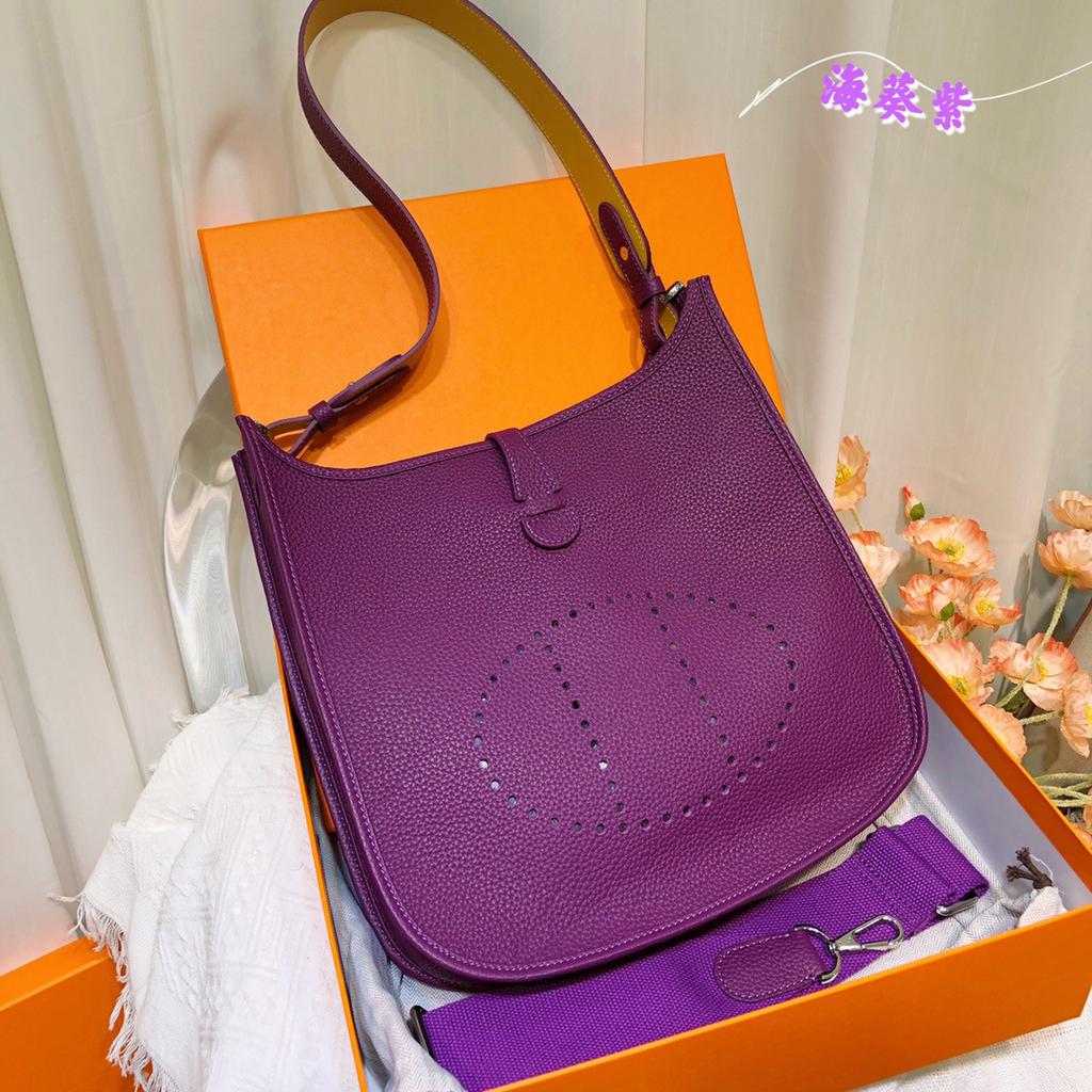 Spot Wholesale Top Layer Cowhide Evelyn Bag Genuine Leather Mini Bucket Bag TC Leather Mini Shoulder Crossbody Bag Tide
