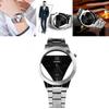 Elegant Triangle Dial Watch Hollow Design Fashionable Steel Band And Glass Surface