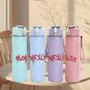 1PC Bloodscream red band text print 750ml colorful plastic sports water bottle leakproof pop up lid with straw for outdoor work home use