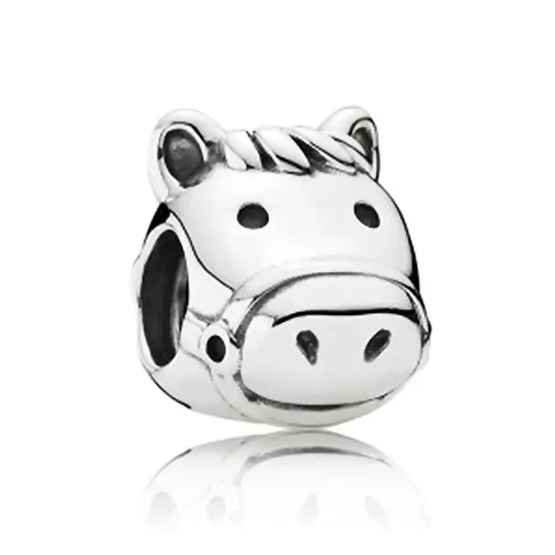 Fashion Cartoon Animal Cat Dog Bear Pig Duck Bead Charm Fits Charm Bracelets & Necklace Diy Jewelry for Women