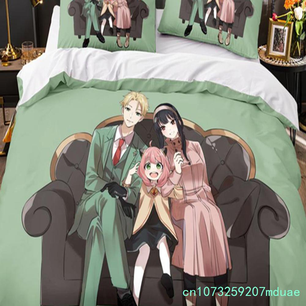 New SPY×FAMILY Anime Comforter Bedding Sets 3Pcs Cartoon Duvet Cover Pillowcase Full Size Queen King Quilt Cover Single Double