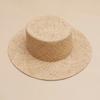 Flat Hat Raffia Woven Flat Straw Hat Top Hat Summer Shade Seaside Vacation Beach Hat Wholesale Sun Hat Elegant