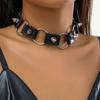 Dark Niche Neck Chain Female Rivet Punk Collar Leather Choker Halloween Ornament Necklace