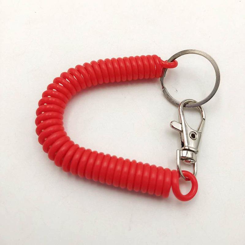 1 Stück Hochelastisches Kunststoff Anti-Verlust Handykabel Spiralkabel Schlüsselanhänger Tasche Handy Lanyard Schlüsselanhänger Farbe Spiralkabel