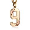 INS trendy stainless steel European and American fashion outdoor digital baseball necklace men's accessories titanium steel pendant