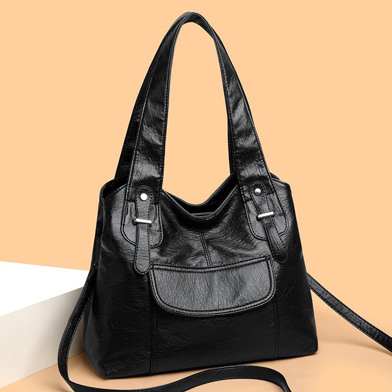 Schultertasche mit großer Kapazität Weiches Leder Tasche für Mütter mittleren Alters Damen Umhängetasche