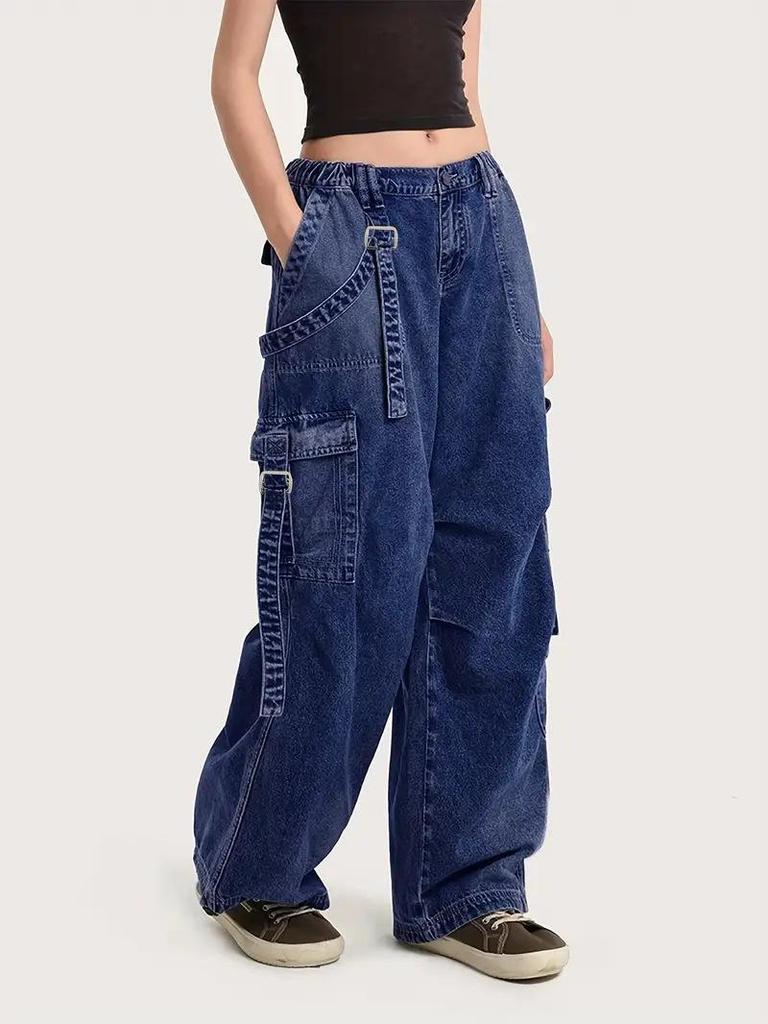 Women's High-Waist Retro Wide-Leg Jeans - Autumn Street Style