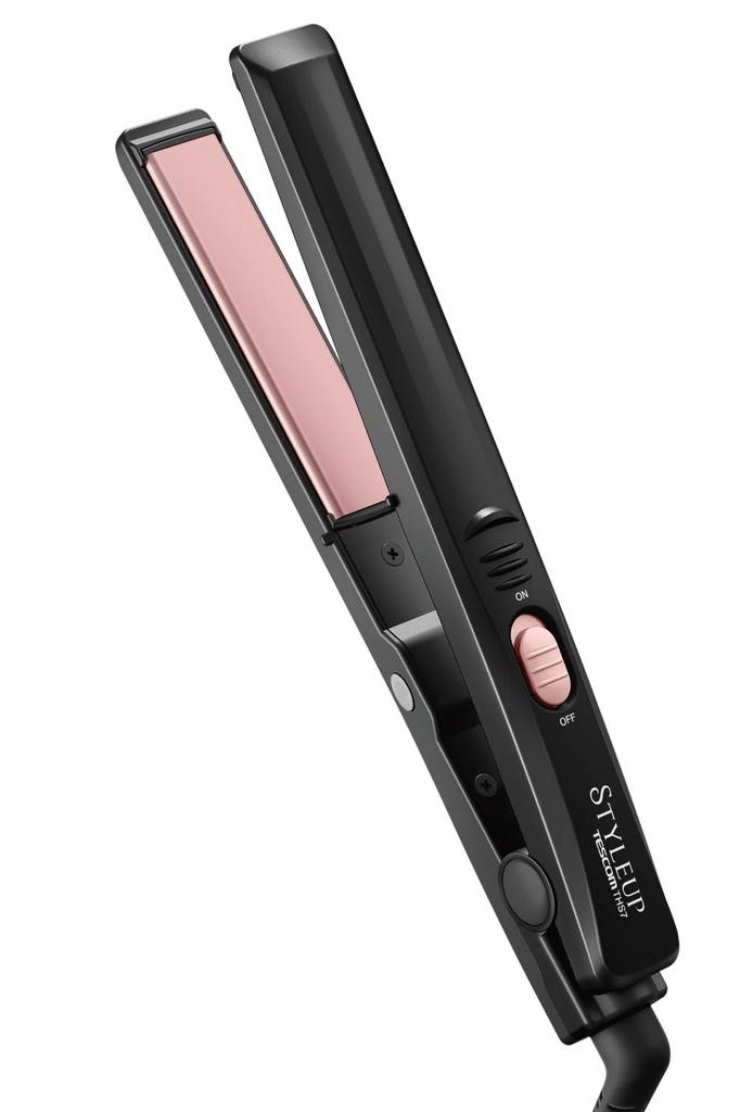 Tescom THS7 K Hair Straightener, 18mm, Compact, Ceramic Coating, Black, Suitable for Overseas Use