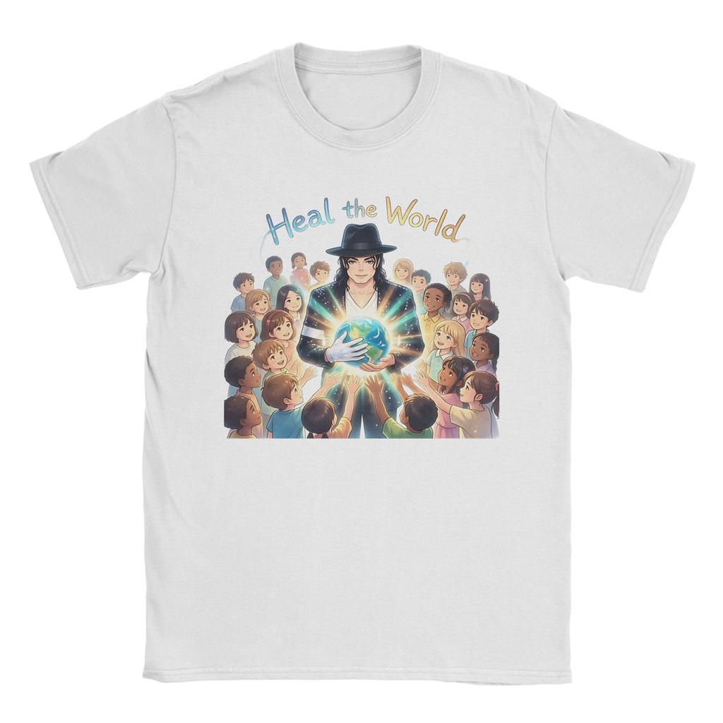Earth Day Walk For Mj T Shirt Unisex Unisex Pure Cotton Funny Tshirt Round Neck Heal The World Tee Shirt Short Sleeve Tops Big Size