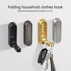 Set med 2 Fällbara Väggkrokar för Jackor Hattar Ryggsäckar Kraftig Aluminiumlegering Handdukshängare Krok Klädhängare