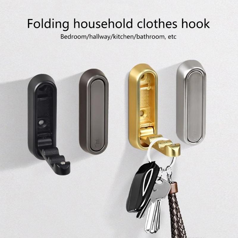 Set med 2 Fällbara Väggkrokar för Jackor Hattar Ryggsäckar Kraftig Aluminiumlegering Handdukshängare Krok Klädhängare