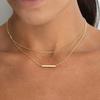 Double Layer T Bar Geometric Titanium Steel Necklace Fashion Minimalist Stick Pendant Ins Women Jewelry