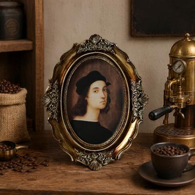 Vintage Ovalen Fotolijst metreliëf Ontwerp Tafelblad/Wandmontage Retro Po Frame
