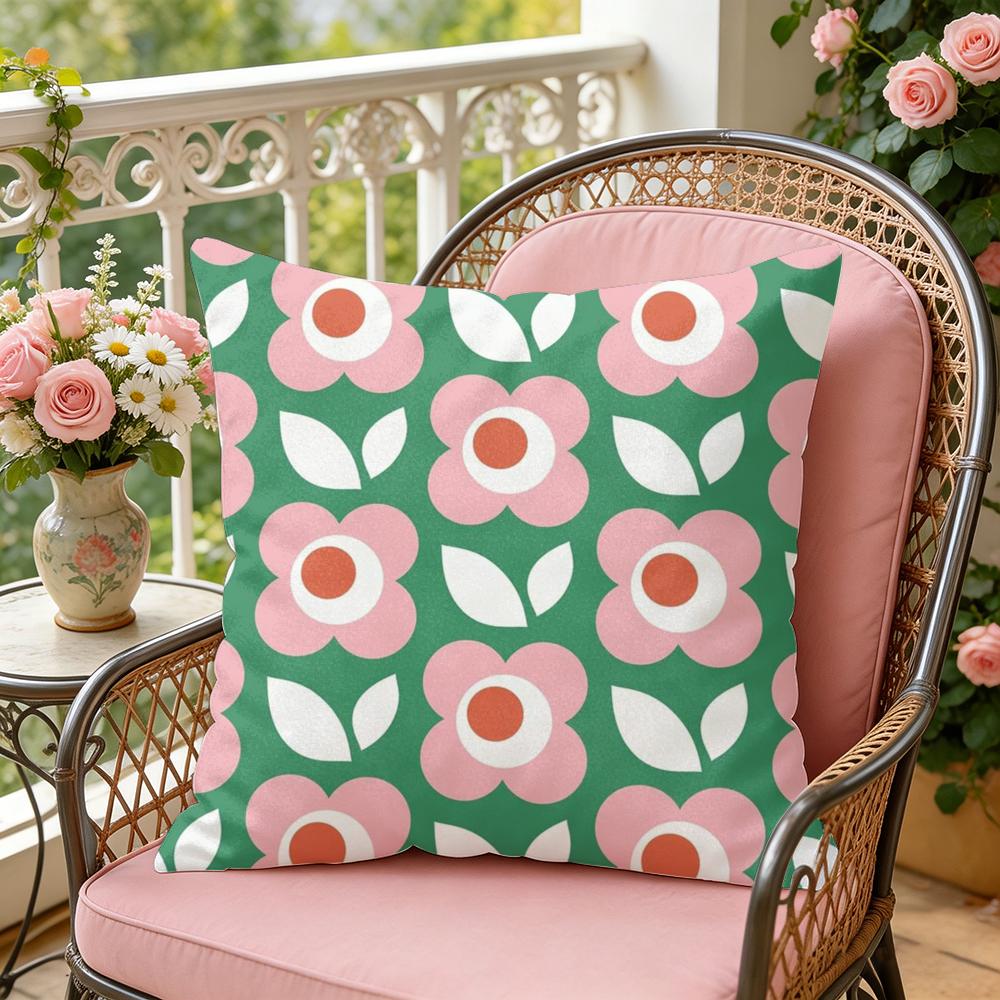 OOrla Kiely Flower Cushion Cover Soft Plush Throw Pillow Cover DoubleSided Decorative Cushion Case Sofa Bedroom Home Decor 30x30cm