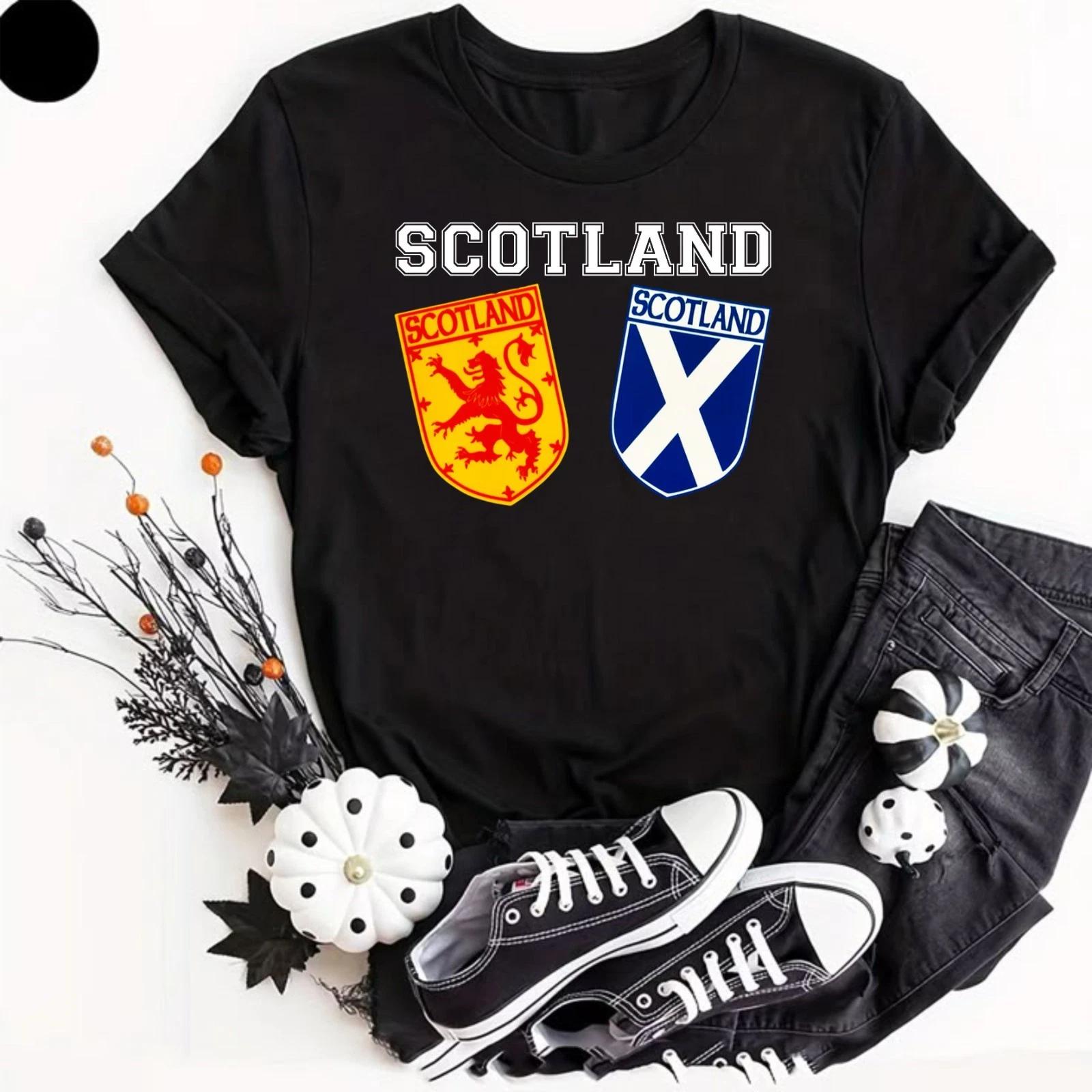 Women s Scotland Lion Rampant T- Shirt Saltire Flag Retro Football Graphic  Shirt XL