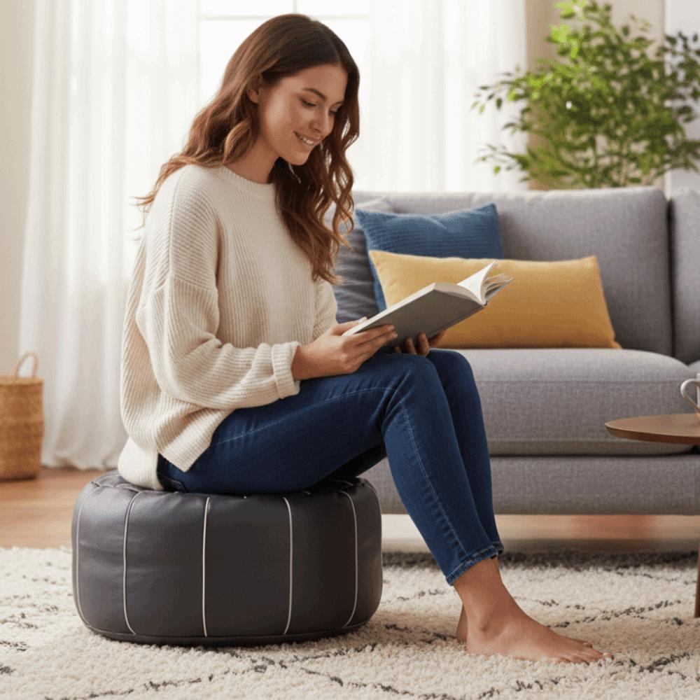 Kürbisförmiger Hocker Sitzsack Marokkanischer Stil Kleideraufbewahrungstaschen Fußstütze