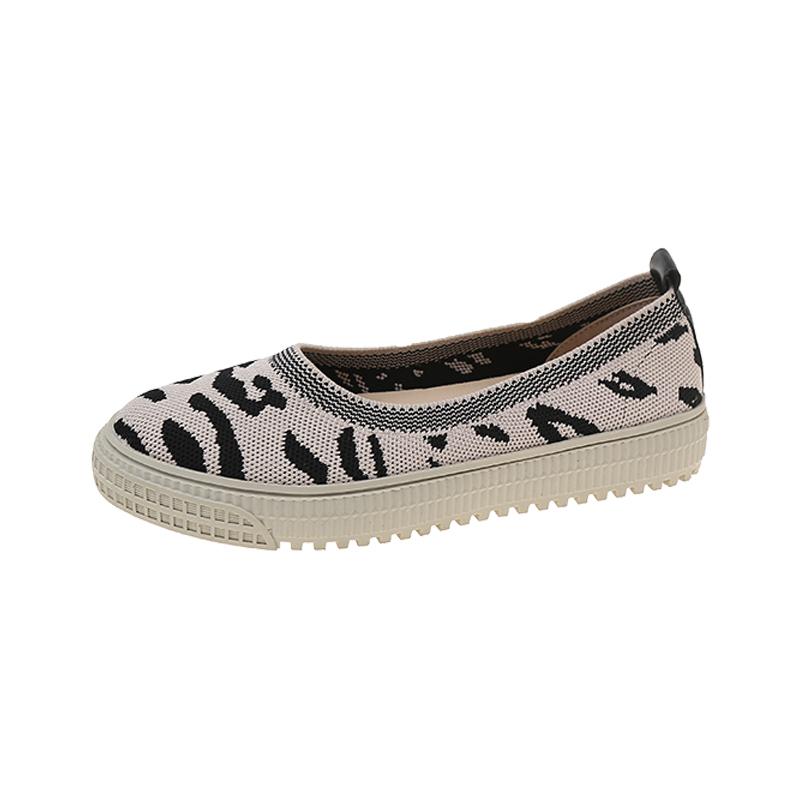 Round Toe Mesh Thick Bottom Female Leisure Loafers Women's Slip-on Soft Bottom Breathable Lazy People Fisherman Shoes