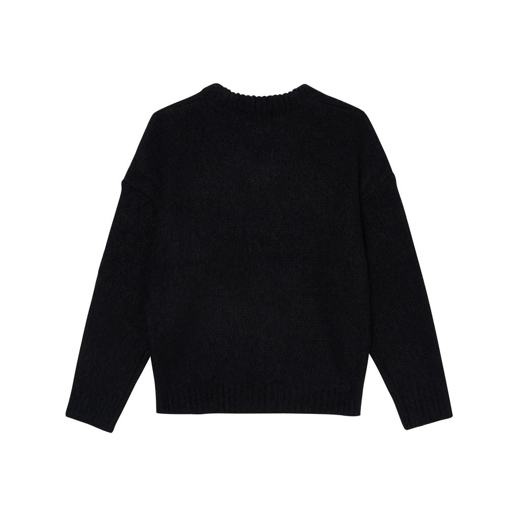 Moseu V-Neck Pullover Knit_Black